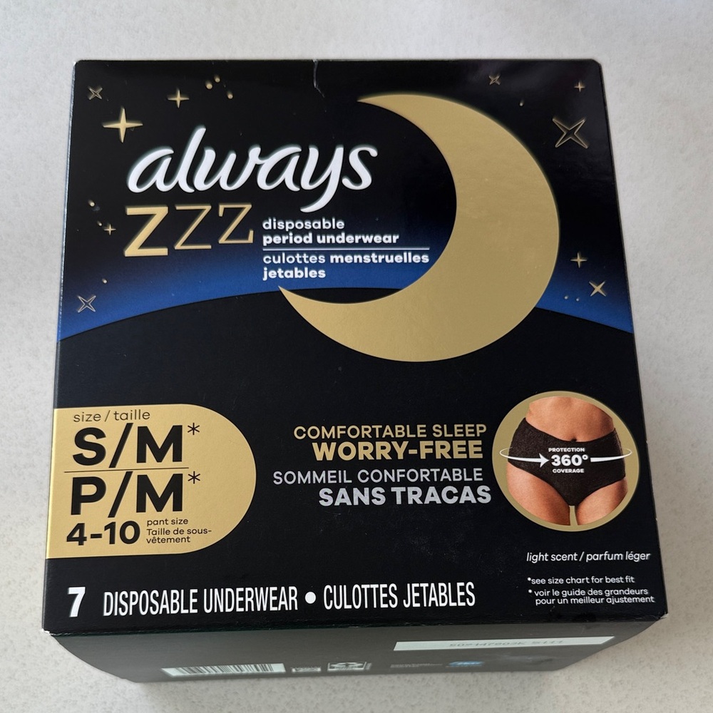 Always ZZZ disposable period underwear S/M